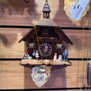 Rustic Brown Cuckoo Clock with Figures